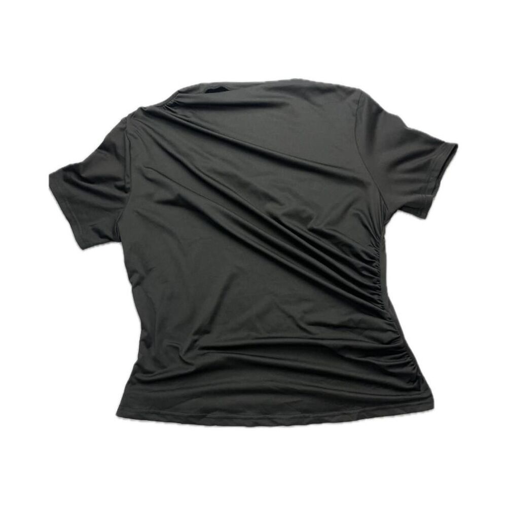 Y2K coquette asymmetrical top in black